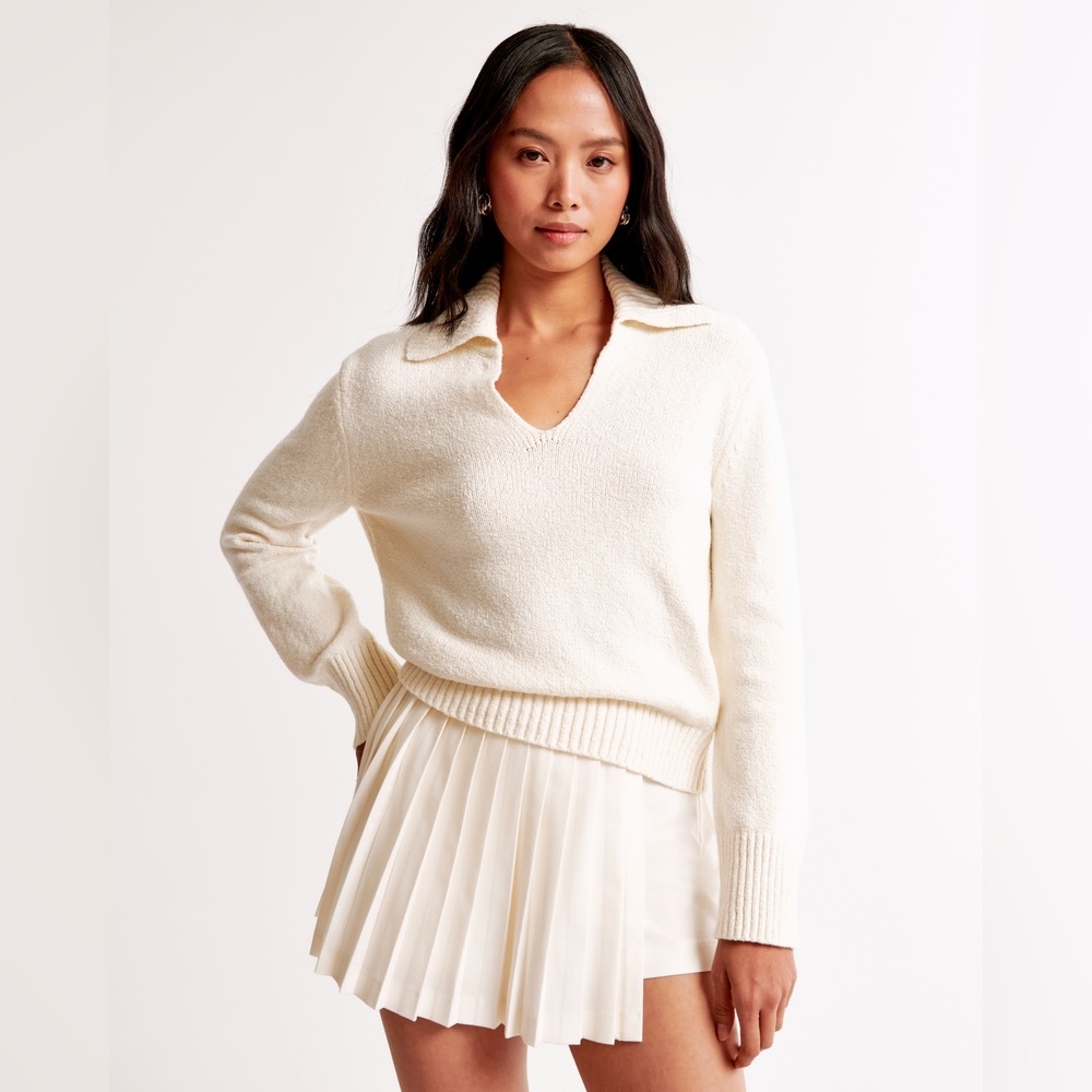 A&F Textural Notch-Neck Sweater